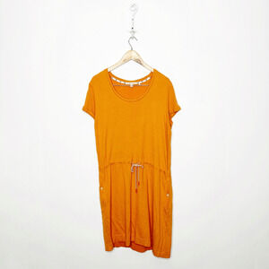Barbour Baymouth Dress Marigold Orange viscose cotton drawcord waist womens 12